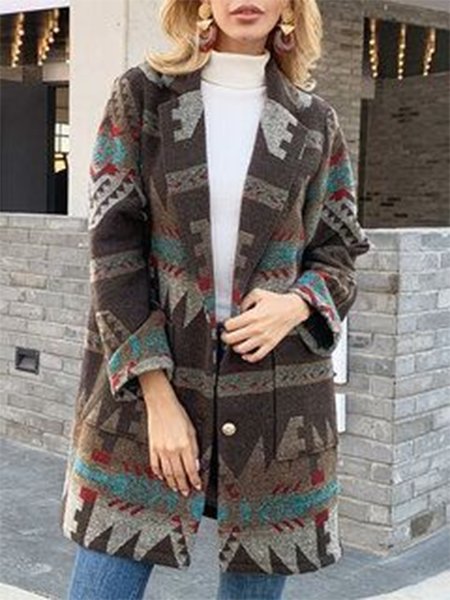 

Ethnic Boho Overcoat, Gray, Coats