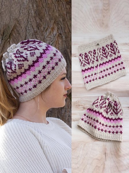 

Knitted Hat Ladies Knitted Ponytail Beanie Hat, Purple, Women Hats