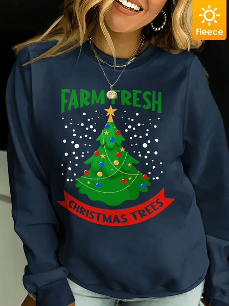 

Lilicloth X Jessanjony Farm Fresh Christmas Trees Women's Fleece Sweatshirt, Navyblue, Hoodies&Sweatshirts