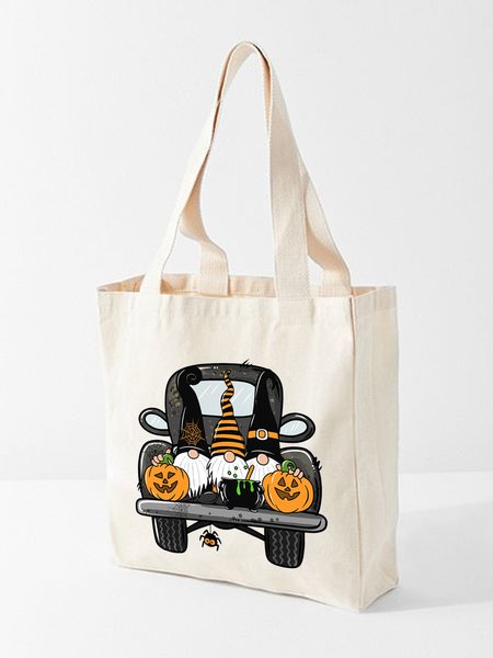 

Gonme Pumpkin In The Car Shopping Tote, White, Bags