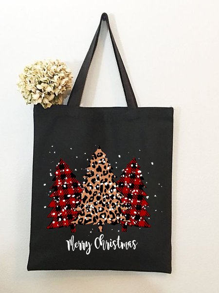 

Christmas Tree Shopping Tote, Black, Bags