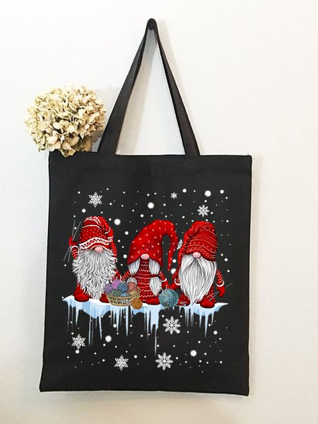 

Graphic Christmas Shopping Tote Bag, Black, Bags