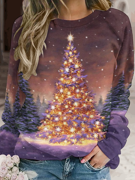 

Womens Christmas Tree Casual Sweatshirt, As picture, Hoodies&Sweatshirts