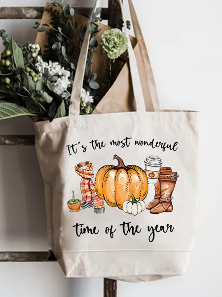 

Halloween Pumpkin Shopping Tote, White, Bags