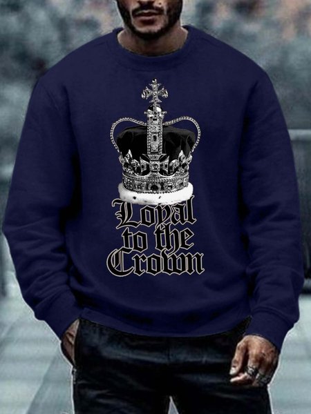 

Men Loyal To The Crown Queen Elizabeth Cotton-Blend Sweatshirt, Dark blue, Hoodies&Sweatshirts