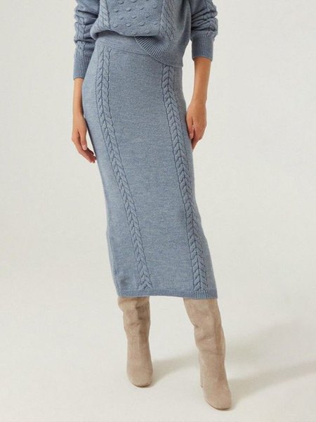 

Daily High Waist Plain Regular Fit Simple Skirt, Gray, Skirts