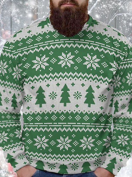

Men's Christmas Tree Full Print tCasual Sweatshirt, As picture, Hoodies&Sweatshirts