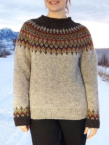 

Loose Wool/Knitting Casual Sweater, Gray, Sweaters