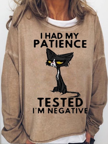 

Womens Funny Letter Balck Cat Sweatshirt, Light brown, Hoodies&Sweatshirts