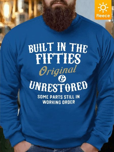 

Men's Printed Sweatshirt With Fifties Fleece, Royal blue, Hoodies&Sweatshirts