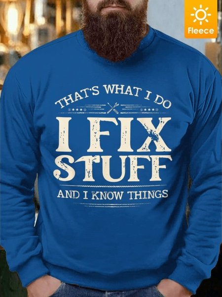 

Men I Fix Stuff I Know Things Fleece Crew Neck Cotton-Blend Sweatshirt, Royal blue, Hoodies&Sweatshirts