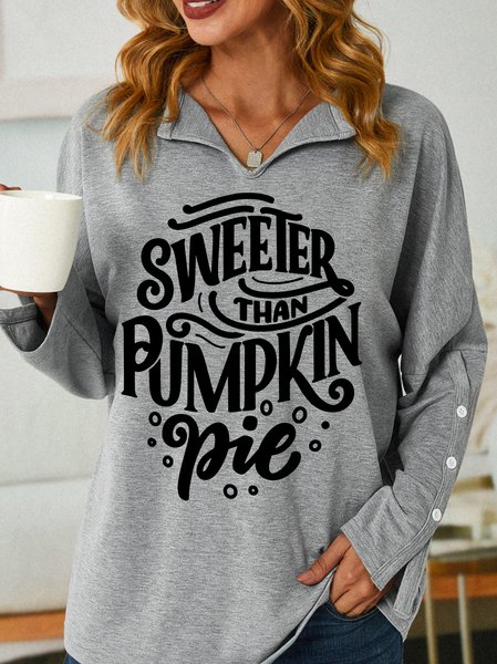 

Lilicloth X Kat8lyst Sweeter Than Pumpkin Pie Women's Shawl Collar Sweatshirts, Gray, Hoodies&Sweatshirts