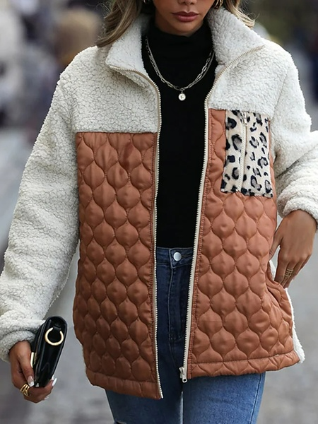 

Casual Fluff/Granular Fleece Fabric Coat, Multicolor, Jackets