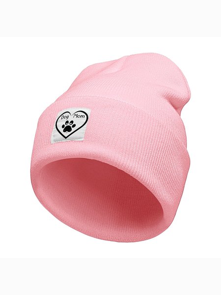 

Lilicloth X Paula Dog Mom Animal Graphic Beanie Hat, Pink, Hats