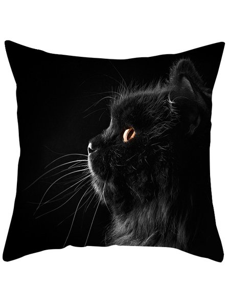 

Banquet Party Black Cat Pattern Home Pillow Cushion Cover 45*45 Halloween Christmas, Color5, Home Decor