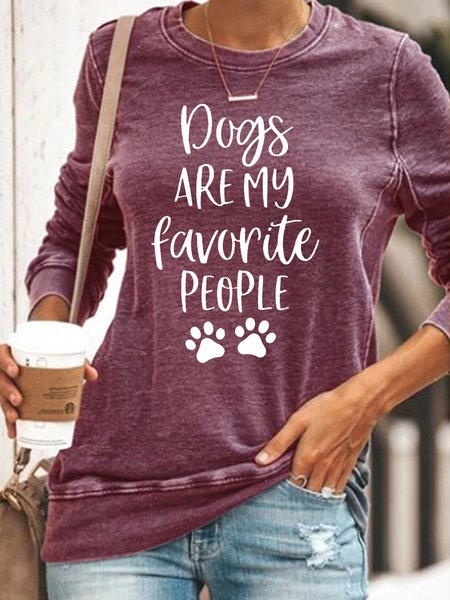 

Womens Dogs Are My Favorite People Crew Neck Casual Sweatshirt, Red, Hoodies&Sweatshirts