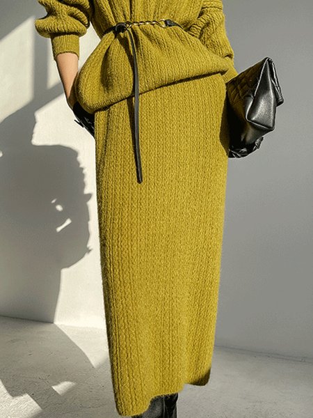 

Urban Regular Fit Plain Skirt, Yellow, Skirts