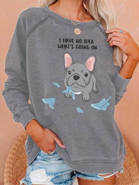 

Lilicloth X Nasir I Have No Idea What‘s Going On With A Dog Looking At You Women‘s Sweatshirt, Gray, Hoodies&Sweatshirts