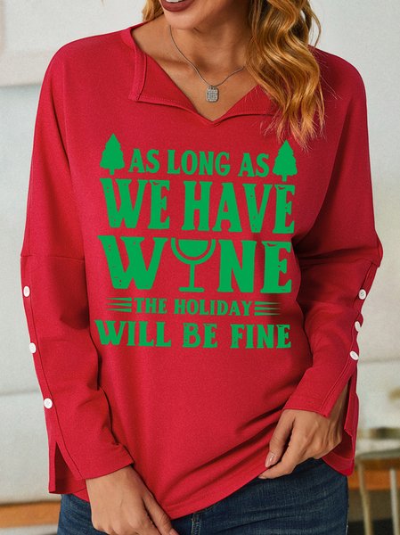 

Lilicloth X Jessanjony As Long As We Have Wine The Holiday Will Be Fine Women's Shawl Collar Sweatshirts, Red, Hoodies&Sweatshirts
