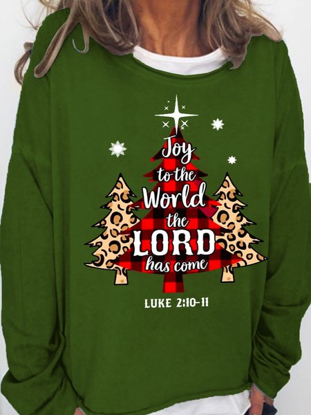 

Women Joy to the world the Lord has come Christmas Christian Casual Sweatshirt, Green, Hoodies&Sweatshirts