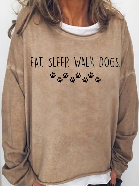 

Womens Funny Dog Lover Cozy Crew Neck Sweatshirt, Light brown, Hoodies&Sweatshirts