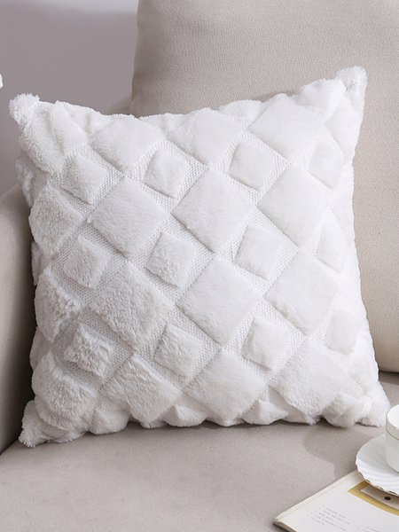 

Banquet Party Girlfriends Tea Party Plush Check Pattern Comfortable Home Pillowcase 45*45, White, Home & Garden & Decorations