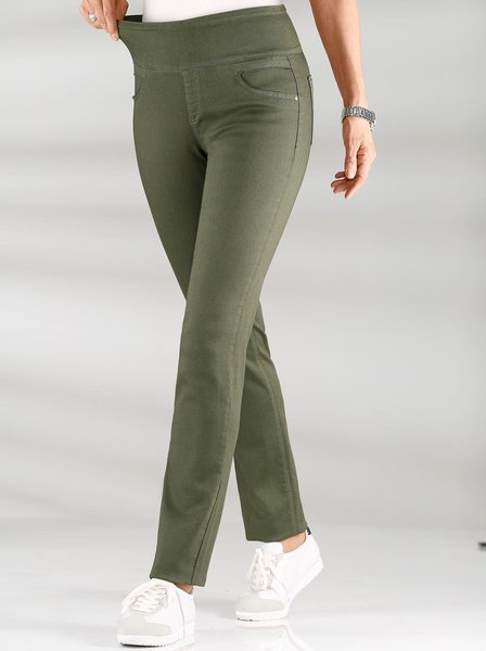 

Casual Regular Fit Casual Pants, Army green, Pants
