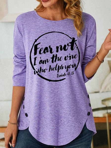 

Lilicloth X Tebesaya Fear Not I Am The One Who Helps You Women's Long Sleeve T-Shirt, Purple, Long sleeves