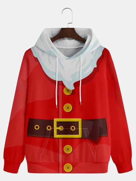 

Belt Button Santa Costume Graphic Hooded Sweatshirt, Red, Hoodies&Sweatshirts