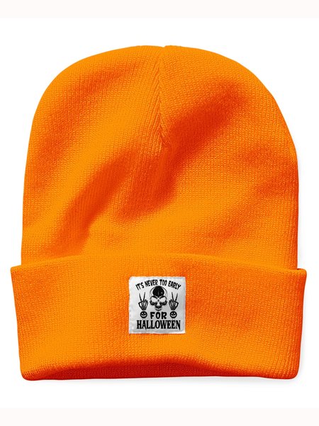

It's Never Too Early For Halloween Graphic Beanie Hat, Orange, Hats