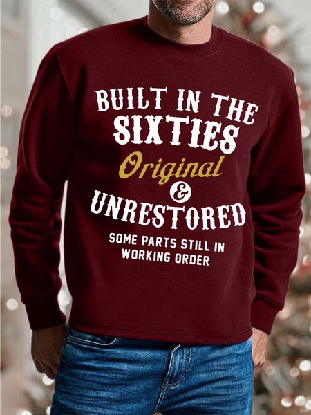 Men's Printed Sweatshirt With Sixties, Red, Hoodies&Sweatshirts