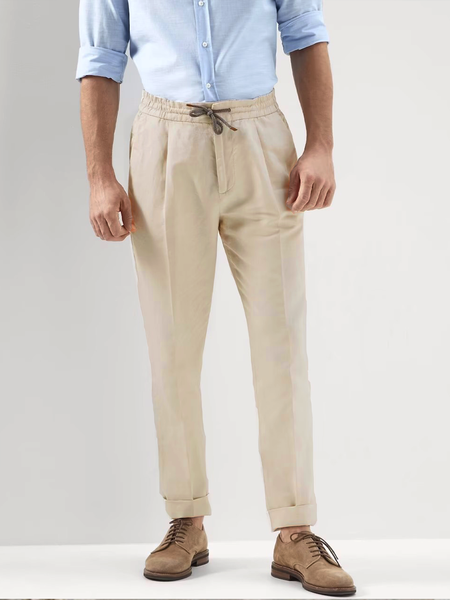 

n style casual linen pants with cotton and linen base, As picture, Men's pants