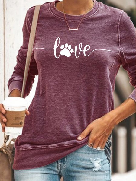 

Womens Dog love, dog love saying with dog paw, dog lover Casual Sweatshirt, Red, Hoodies&Sweatshirts