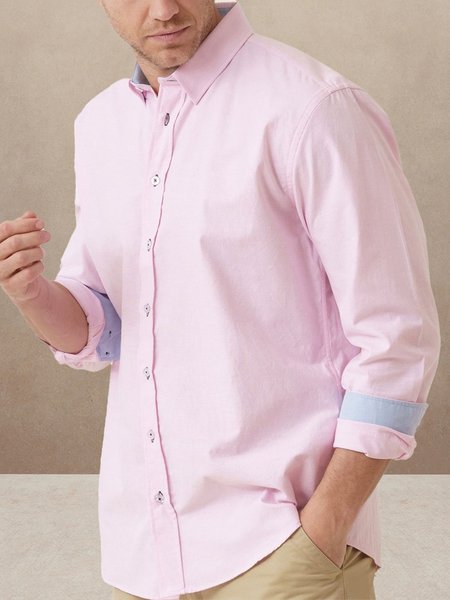 

Plain Cotton Long Sleeve Shirt, Pink, Long Sleeve Shirts