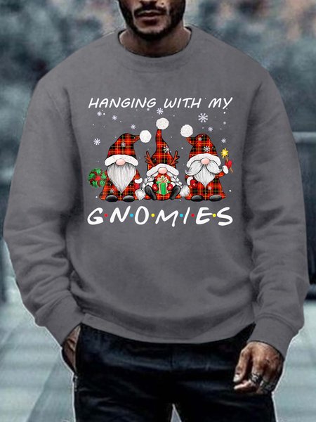 

Men Hanging With My Gnomies Merry Christmas Casual Sweatshirt, Gray, Hoodies&Sweatshirts