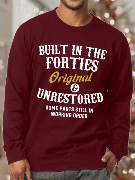 

Men's Printed Sweatshirt With Forties, Red, Hoodies&Sweatshirts