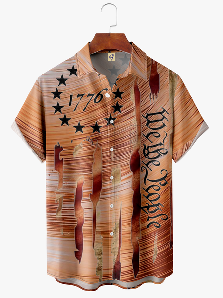

Abstract Pocket Short Sleeve Shirt, Light coffee, Short Sleeve Shirts