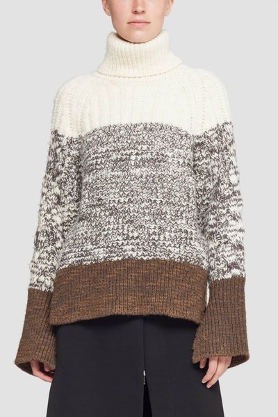 

Loose Turtleneck Acrylic Sweater, Khaki gray, Pullovers