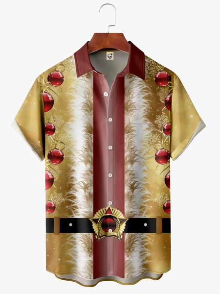 

Christmas Pocket Short Sleeve Shirt, Yellow, Short Sleeve Shirts