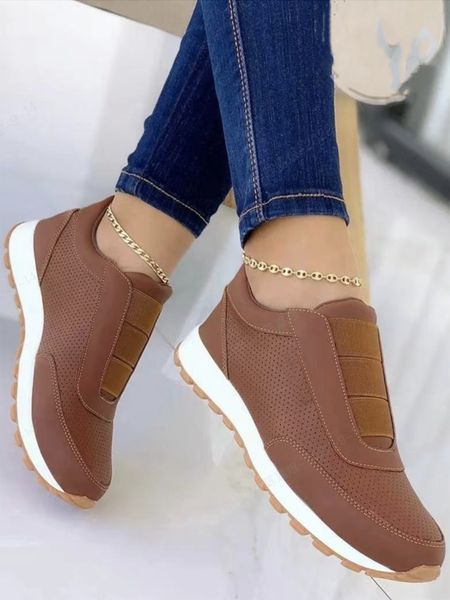

Mesh Breathable Platform Platform Sneakers, Deep brown, Sneakers