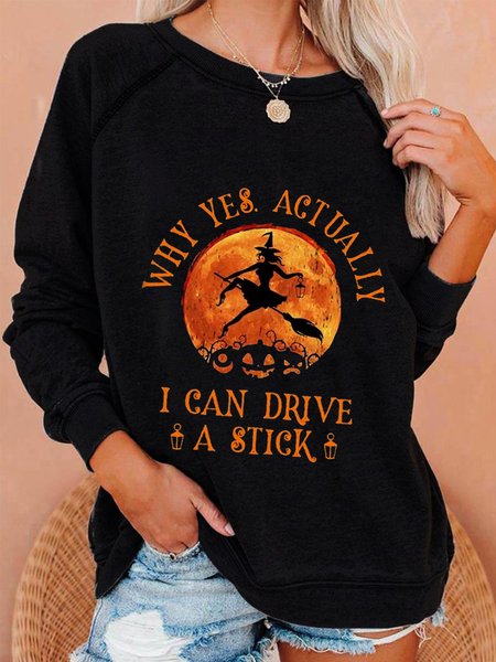

Casual Halloween Long Sleeve Crew Neck Printed Top Tunic Sweatshirt, Black, Hoodies & Sweatshirts