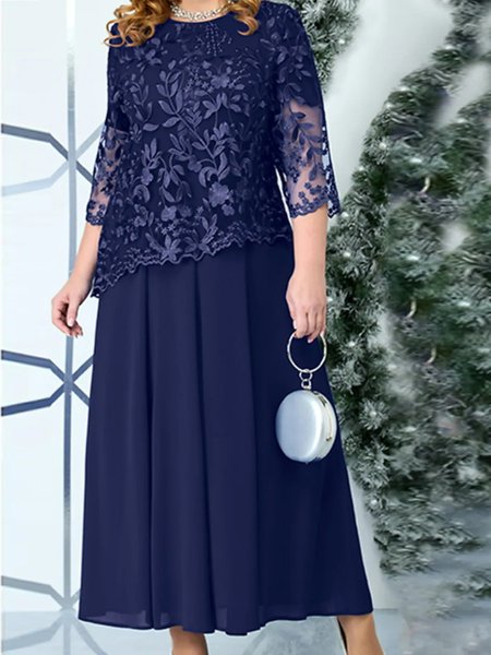 

Crew Neck Regular Fit Urban Dresses, Blue purple, Dresses