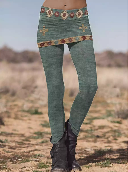 

Jersey Boho Ethnic Long Leggings, Multicolor, leggings