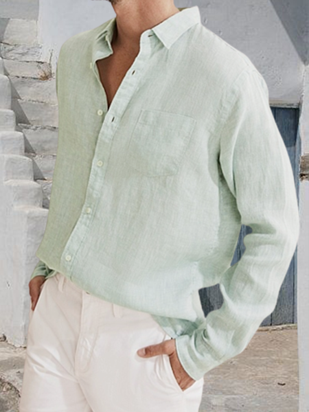 

Piain cotton Long sleeve shirt, As picture, Long Sleeve Shirts