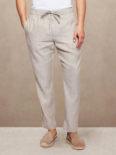 

Drawstring Elastic Waist Loose Lounge Pants, Khaki, Men's pants