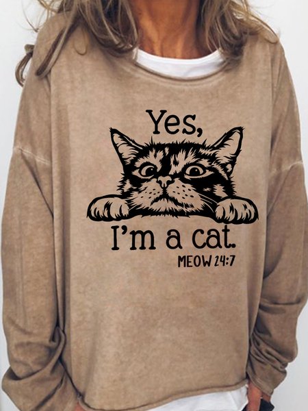 

Lilicloth X Yuna Yes I'm A Cat Meow 24/7 Women's Sweatshirts, Light brown, Hoodies&Sweatshirts