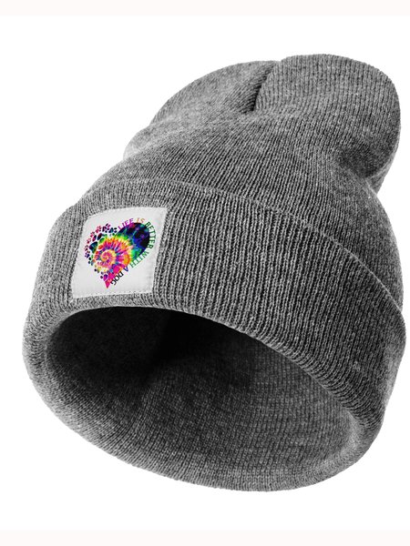 

Life Is Better With A Dog Animal Graphic Beanie Hat, Gray, Hats