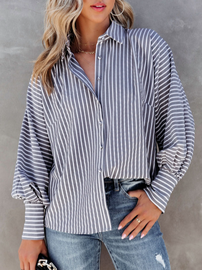 

Color Block Casual Blouse, Gray, Shirts & Blouses