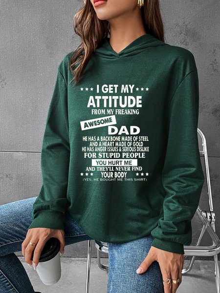 

Casual Loose Text Letters Sweatshirt, Green, Sweatshirts & Hoodies