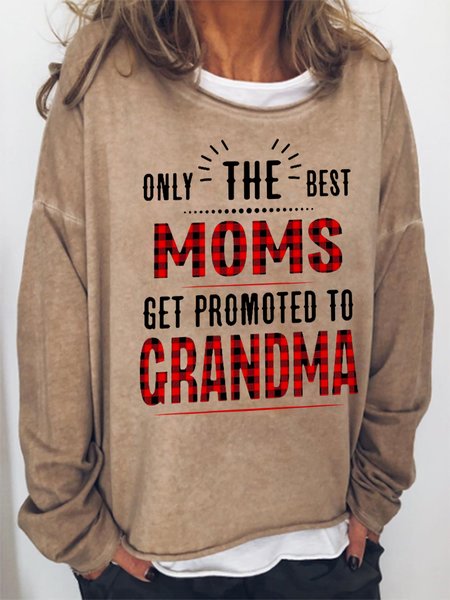 

Women Only The Best Moms Get Promoted To Grandma Simple Plaid Sweatshirt, Khaki, Hoodies&Sweatshirts